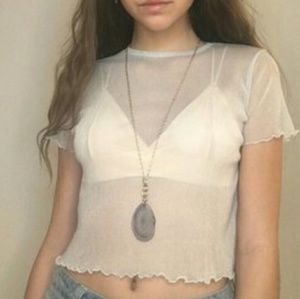 Sold❌ clear/white mesh top